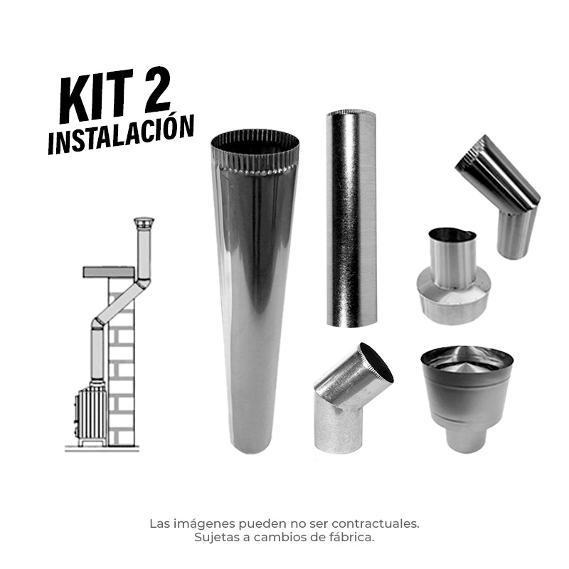 KIT Nº2. por pared a 45º, salida de 6